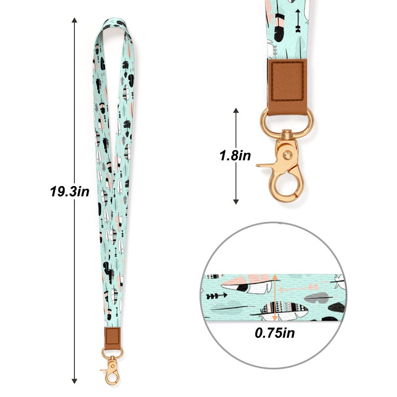 Hsxnam Neck Lanyard Key Chain  Long Lanyard Strap Keychain Holder for Women Men Car Keys ID Badges Card Wallet Phone Camera  Feather - Image 2